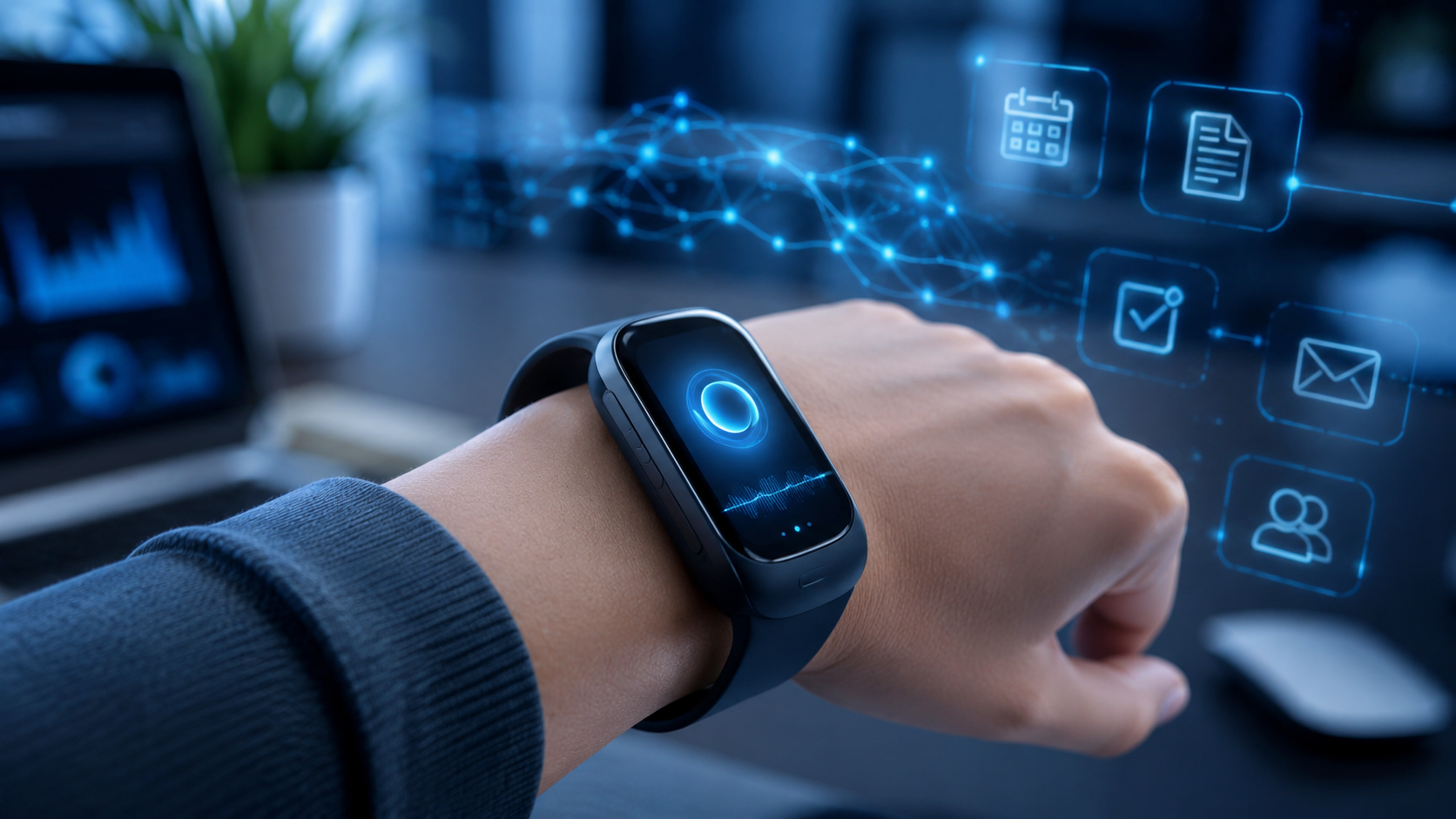 Wearable AI badge for office workers